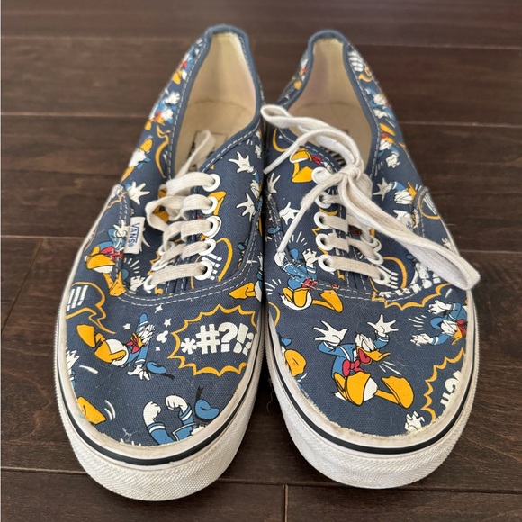 Vans x Disney Donald Duck Authentic Blue Cartoon Print Sneakers men’s 8 good - Picture 2 of 5